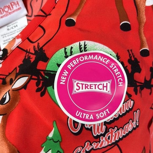 Scrubstar Tops Rudolph The Red Nosed Reindeer Countdown To Christmas Womens Scrub Top Nwt M